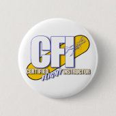CFI-LOGO - GECERTIFICEERDE VLIEGINSTRUCTOR RONDE BUTTON 5,7 CM (Voorkant)