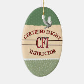CFI LOGO RED CERTIFIFIFIFIFIED FLIGHT INSTRUCTOR KERAMISCH ORNAMENT (Rechts)