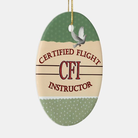 CFI LOGO RED CERTIFIFIFIFIFIED FLIGHT INSTRUCTOR KERAMISCH ORNAMENT (Rechts)