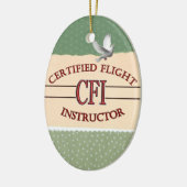 CFI LOGO RED CERTIFIFIFIFIFIED FLIGHT INSTRUCTOR KERAMISCH ORNAMENT (Links)