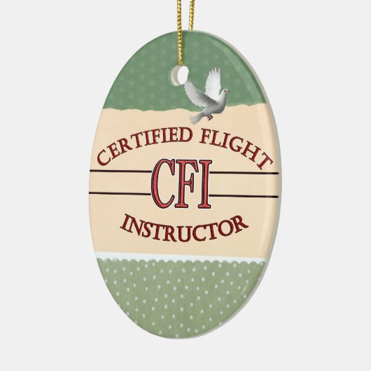 CFI LOGO RED CERTIFIFIFIFIFIED FLIGHT INSTRUCTOR KERAMISCH ORNAMENT (Links)