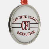 CFI LOGO RED CERTIFIFIFIFIFIED FLIGHT INSTRUCTOR METALEN ORNAMENT (Rechts)
