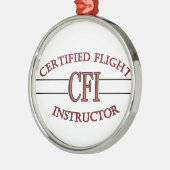 CFI LOGO RED CERTIFIFIFIFIFIED FLIGHT INSTRUCTOR METALEN ORNAMENT (Links)