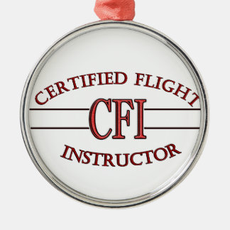 CFI LOGO RED CERTIFIFIFIFIFIED FLIGHT INSTRUCTOR METALEN ORNAMENT