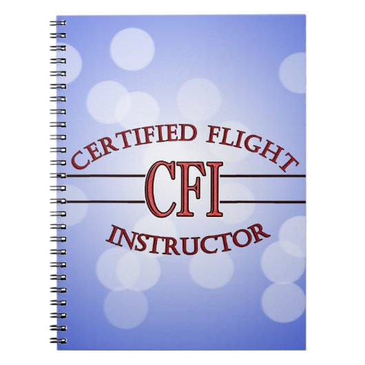 CFI LOGO RED CERTIFIFIFIFIFIED FLIGHT INSTRUCTOR NOTITIEBOEK (Voorkant)