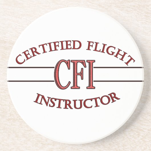 CFI LOGO RED CERTIFIFIFIFIFIED FLIGHT INSTRUCTOR ZANDSTEEN ONDERZETTER (Voorkant)