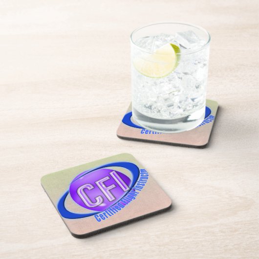 CFI ORB SWOOSH LOGO GECERTIFICEERDE VLIEGINSTRUCTO DRANKJES ONDERZETTER (Rechterzijde)