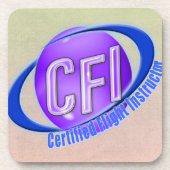 CFI ORB SWOOSH LOGO GECERTIFICEERDE VLIEGINSTRUCTO DRANKJES ONDERZETTER (Voorkant)