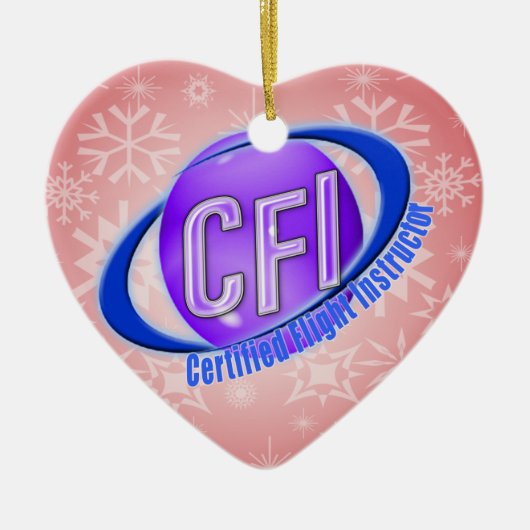 CFI ORB SWOOSH LOGO GECERTIFICEERDE VLIEGINSTRUCTO KERAMISCH ORNAMENT (Voorkant)