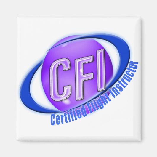 CFI ORB SWOOSH LOGO GECERTIFICEERDE VLIEGINSTRUCTO MAGNEET (Voorkant)