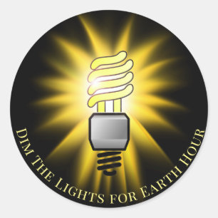 CFL-lamp dimmen de lichten Earth Hour Ronde Sticker