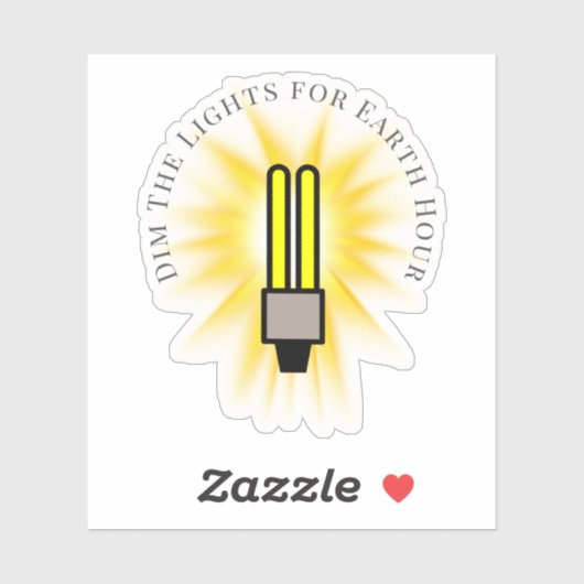 CFL-lamp dimmen de lichten Earth Hour Sticker (Vel)