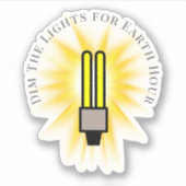 CFL-lamp dimmen de lichten Earth Hour Sticker (Voorkant)