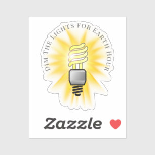 CFL-lamp dimmen de lichten Earth Hour Sticker
