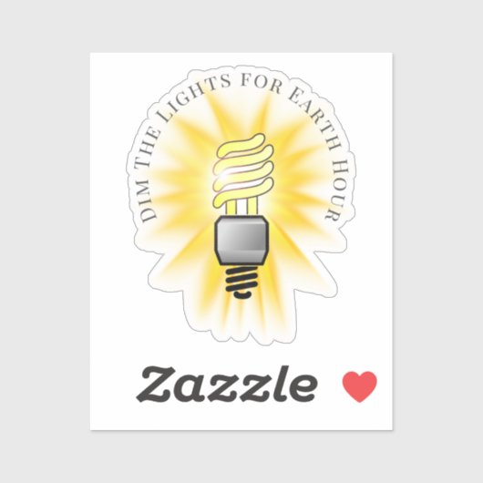 CFL-lamp dimmen de lichten Earth Hour Sticker (Vel)