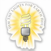 CFL-lamp dimmen de lichten Earth Hour Sticker (Voorkant)