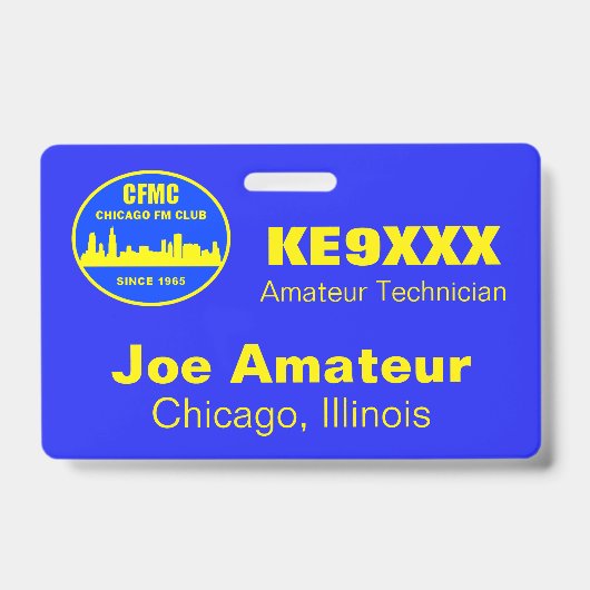 CFMC Horizontal Call Sign & Name Badge (Voorkant)