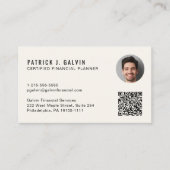 CFP Certified Financial Planner QR-code foto Visitekaartje (Voorkant)
