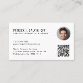 CFP Certified Financial Planner QR-code foto Visitekaartje (Voorkant)