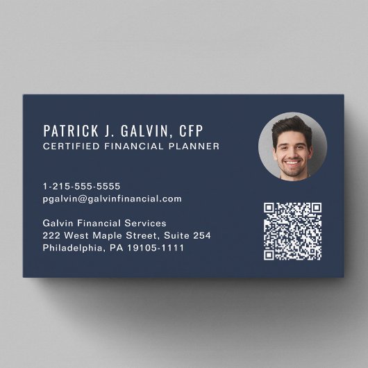 CFP Certified Financial Planner QR-code foto Visitekaartje