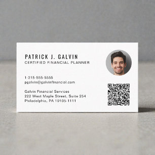 CFP Certified Financial Planner QR-code foto Visitekaartje