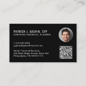 CFP Certified Financial Planner QR-code foto Visitekaartje (Voorkant)
