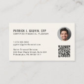 CFP Certified Financial Planner QR-code foto Visitekaartje (Voorkant)