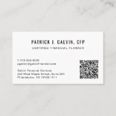 CFP Certified Financial Planner QR-code Visitekaartje (Voorkant)