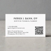 CFP Certified Financial Planner QR-code Visitekaartje