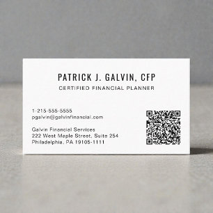CFP Certified Financial Planner QR-code Visitekaartje