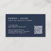 CFP Certified Financieel Planner QR Code Blauw Visitekaartje (Voorkant)