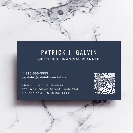 CFP Financiële Planner QR Code Blauw Visitekaartje