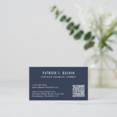CFP Financiële Planner QR Code Blauw Visitekaartje (Staand voorkant)