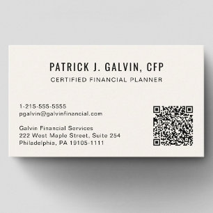 CFP Financiële Planner QR Code Crème Visitekaartje