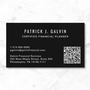 CFP Financiële Planner QR Code Zwart Visitekaartje
