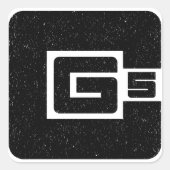 cg5 zwarte typo fan kunst vierkante sticker (Voorkant)