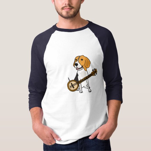 CG- Beagle Puppy Dog die het Shirt van Banjo speel (Voorkant)