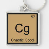 Cg - Chaotic Good Funny Chemistry Element Symbol T Sleutelhanger (Voorkant)