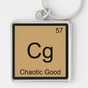 Cg - Chaotic Good Funny Chemistry Element Symbol T Sleutelhanger