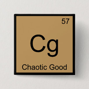 Cg - Chaotisch Goede Grappige Chemie Element Symbo Vierkante Button 5,1 Cm