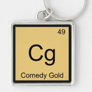 Cg - Comedy Gold Chemie Element Symbool T-Shirt Sleutelhanger