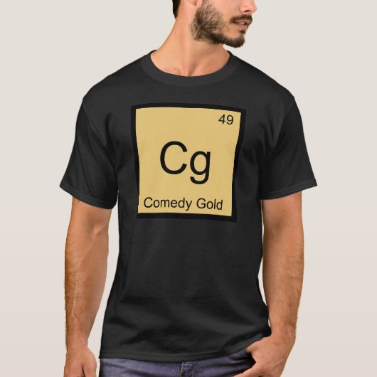 Cg - Comedy Gold Chemistry Element Symbol T-Shirt (Voorkant)