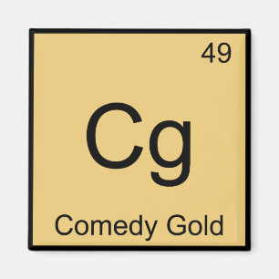 Cg - Comedy Gold Chemistry Element Symbol T-Shirt Magneet