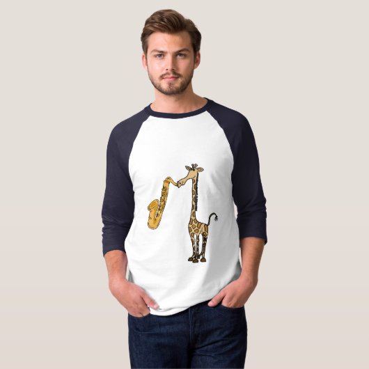 CG-Giraffe met saxofone Shirt (Voorkant volledig)
