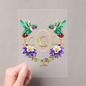 CGL Hummingbird Any Letters Custom Wedding Acryl Uitnodigingen (Insitu (Draagbaar))