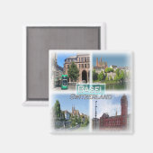 CH0290 Europa, Zwitserland, Bazel, Koelkast Magneet (Voorkant / Achterkant)