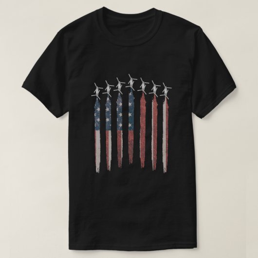 CH47 Chinook Helicopter American Flag Chinook Squa T-shirt (Design voorkant)