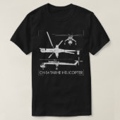 CH54 Tarhe Helikopter Skycrane Knipsel Silhouet T-shirt (Design voorkant)