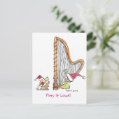 CH-004 de Harp van Kerstmis Feestdagenkaart (Staand voorkant)