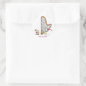 CH-004 kerstman Harp Ronde Sticker (Tas)